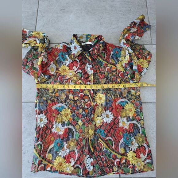 Alice + Olivia multicolor silk Top size xs/s - Picture 6 of 6